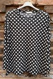 Bobby Mesh Layering Top Dopamine Dot Black White